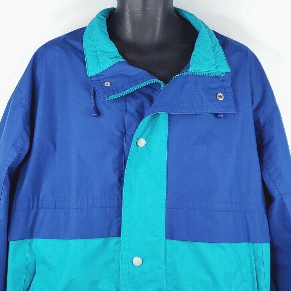 Vintage 80s Mens Members Only Blue Color Block Windbreaker Sailing Jacket Sz XL